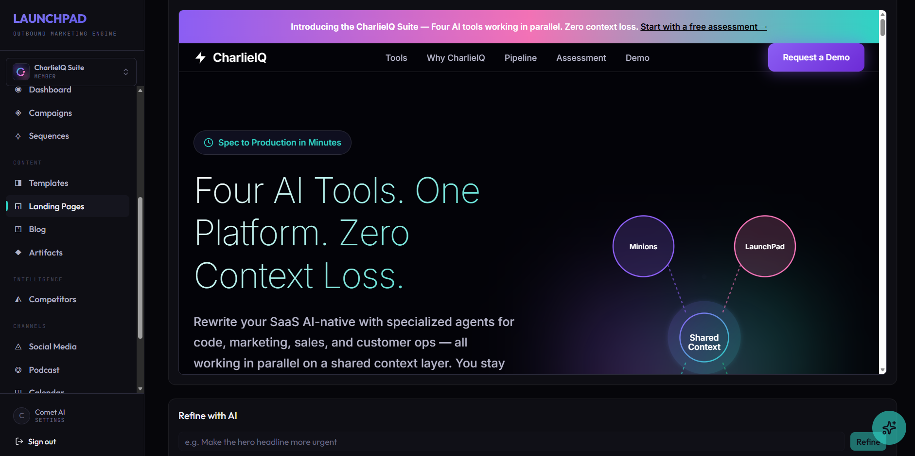 A self-contained landing page generated by LaunchPad